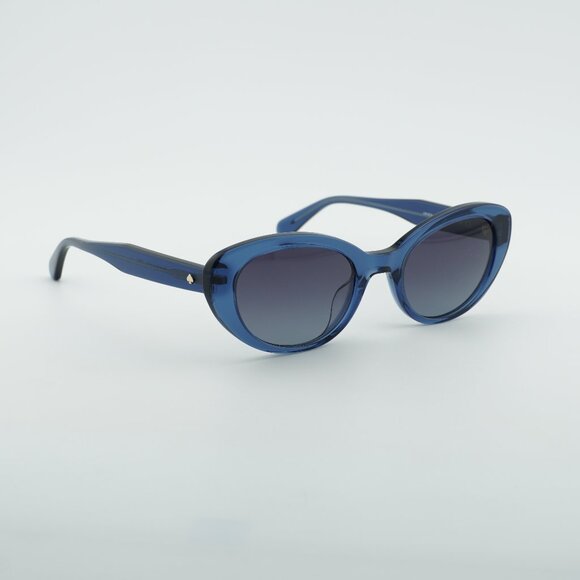 Kate Spade CRYSTAL/S 0PJP 9O Sunglasses Blue Cat Eye Frame, Grey Lenses main image 7